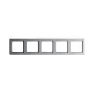 Klawisze i ramki - Berker Ramka potrójna pięciokrotna Q.1 - aluminium mat - miniaturka - grafika 1