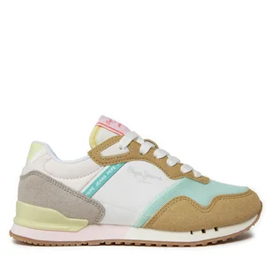 Sneakersy Pepe Jeans London Urban G PGS40002 Beżowy - Buty dla dziewczynek - miniaturka - grafika 1
