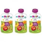 Desery dla dzieci - Hipp Mus owocowy po 6. miesiącu jabłka-mirabelki-brzoskwinie zestaw 3 x 100 g Bio - miniaturka - grafika 1