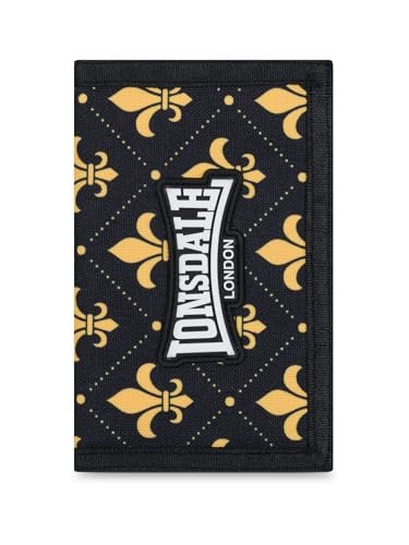 Lonsdale Unisex ROUGHLEE portfel, czarny/żółty, Black/Yellow, jeden rozmiar