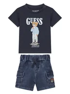 Spodenki damskie - Guess Komplet t-shirt i szorty jeansowe I6GG04 K8HM4 Kolorowy Regular Fit - miniaturka - grafika 1