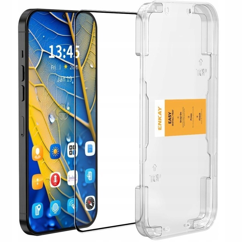 Enkay Pełne Szkło Hartowane do Galaxy S23 FE + ramka do montażu szybka