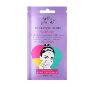 SELFIE PROJECT ANTI - PIMPLE HEART PLASTRY PUNKTOWE NA WYPRYSKI 20 SZTUK - Problemy skórne - miniaturka - grafika 1
