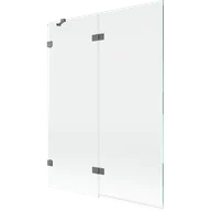 Parawany nawannowe - Mexen Lunar parawan nawannowy 2-skrzydłowy lewy 130 x 150 cm, transparent, gun metal - 897-130-100-95-00-L - miniaturka - grafika 1
