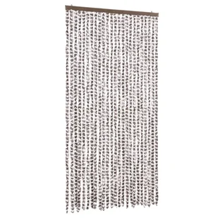 vidaXL Mucha zasłona szenilowa szaro-biała 100x230 cm - Zasłony - miniaturka - grafika 1