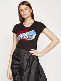 Koszulki i topy damskie - Love Moschino T-Shirt W4B195DE 1698 Czarny Regular Fit - grafika 1