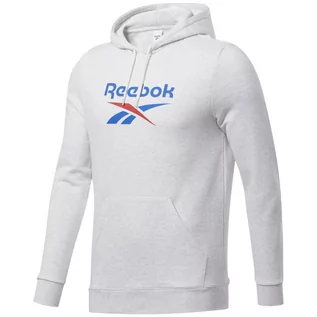 Bluzy sportowe męskie - Bluza męska Reebok Classic Vector Hoodie biała - grafika 1