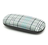 Akcesoria do okularów - Twarde etui na okulary szare w kratkę ET-100 - miniaturka - grafika 1