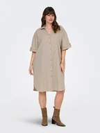 Sukienki - ONLY Carmakoma Sukienka "Coco" w kolorze beżowym - miniaturka - grafika 1