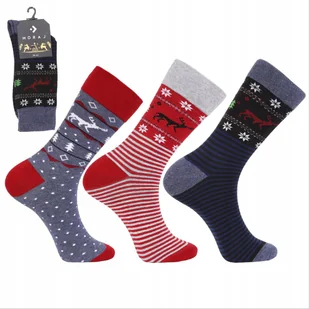 Skarpety ŚWIĄTECZNE Męskie Na Prezent 3 Pary 43/45 MORAJ - Skarpetki męskie - miniaturka - grafika 1