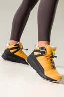 Buty trekkingowe damskie - Żółte buty sportowe trekkingowe damskie wodoodporne na bieżnikowanej podeszwie z regulowaną elastyczną sznurówką czarne wstawki Casu 7493-4D - miniaturka - grafika 1