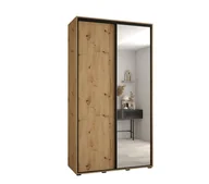 Szafy - Szafa przesuwna wysoka Davos 3 140 gł. 45 artisan + artisan + czarny - miniaturka - grafika 1