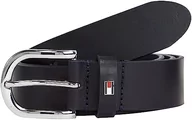 Paski - Tommy Hilfiger skórzany pasek damski New Danny Belt, Niebieski, 70 cm - miniaturka - grafika 1