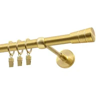 Karnisze - Karnisz DECASTYL Stożek z kółkami pojedynczy 400 cm Mosiądz Satyna - miniaturka - grafika 1