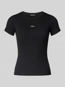 Koszulki i topy damskie - T-shirt z wyhaftowanym logo - miniaturka - grafika 1