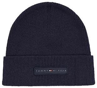 Tommy Hilfiger Męska czapka z dzianiny Th Skyline Beanie, niebieski (Kosmiczny Błękit), Rozmiar uniwersalny - Czapki damskie - miniaturka - grafika 1
