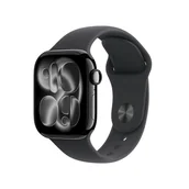 Smartwatch - Apple Watch 11 GPS 42mm z aluminium onyks pasek sportowy M/L Czarny - miniaturka - grafika 1
