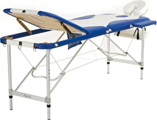 BODYFIT Łóżko do masażu 3 segmentowe aluminiowe BODYFIT, biało-niebieskie, 212x82 cm - Łóżka - miniaturka - grafika 1