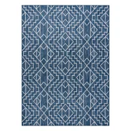 Dywany - Dywan SZNURKOWY SIZAL SION Geometryczny, Romby 21778 płaskie tkanie granat / ecru niebieski 160x220 cm - miniaturka - grafika 1