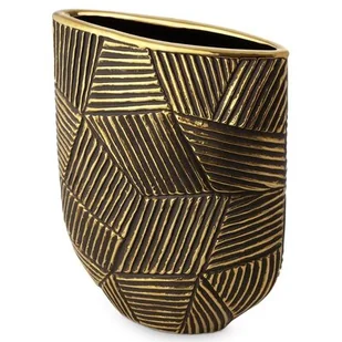 Nowoczesny Wazon Dekoracyjny Ceramiczny Emmi 18X8X24 Złoty - Wazony i flakony - miniaturka - grafika 1