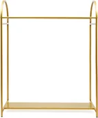 Szafki na buty - Wieszak na płaszcze z wieszakiem na buty metalowy wieszak na płaszcze suknia ślubna szafa stojak na buty (złoty) - miniaturka - grafika 1