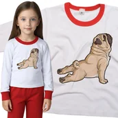 Piżamy dla dziewczynek - Piżama dziecięca Pies Mops Joga Pug Yoga 86/92 - VoloDonum - miniaturka - grafika 1