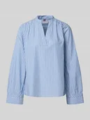 Bluzki damskie - Bluzka z długim rękawem o kroju regular fit z czystej bawełny - miniaturka - grafika 1