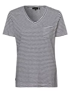 Superdry - T-shirt damski, niebieski|biały - Koszulki i topy damskie - miniaturka - grafika 1
