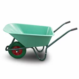 Taczka Ogrodowa 100L 250kg Misa Z PVC Zielone Koło PU - Kółka i bloczki - miniaturka - grafika 1