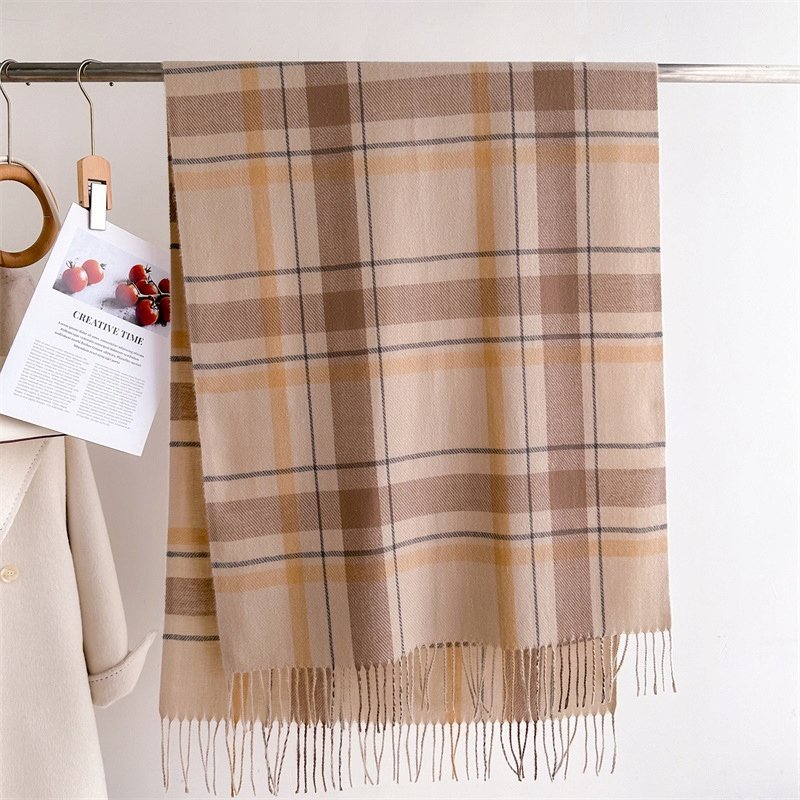 elegancki damski SZAL na zimę ciepły SZALIK szykowny 200x66 wielokolorowy