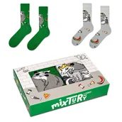 Skarpetki damskie - ZOOKSY kolorowe skarpetki damskie w zestawie r.36-40 2 pary, skarpetki w zwierzęta - mixTURY OPOSY - miniaturka - grafika 1