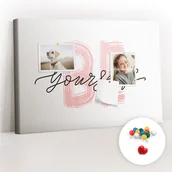 Tablice i flipcharty - Szkolna Tablica korkowa 60x40 cm, Kolorowe Pinezki, wzór Napis bądź sobą - miniaturka - grafika 1