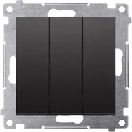 Wyłączniki światła i elektryczne - Kontakt-Simon Simon 54 Przycisk potrójny moduł 10AX 250V szybkozłącza czarny mat DP31.01/49 - miniaturka - grafika 1