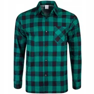 Koszule męskie - KOSZULA FLANELOWA CASUAL W KRATE MĘSKA 100% BAWEŁNA r. XS - miniaturka - grafika 1