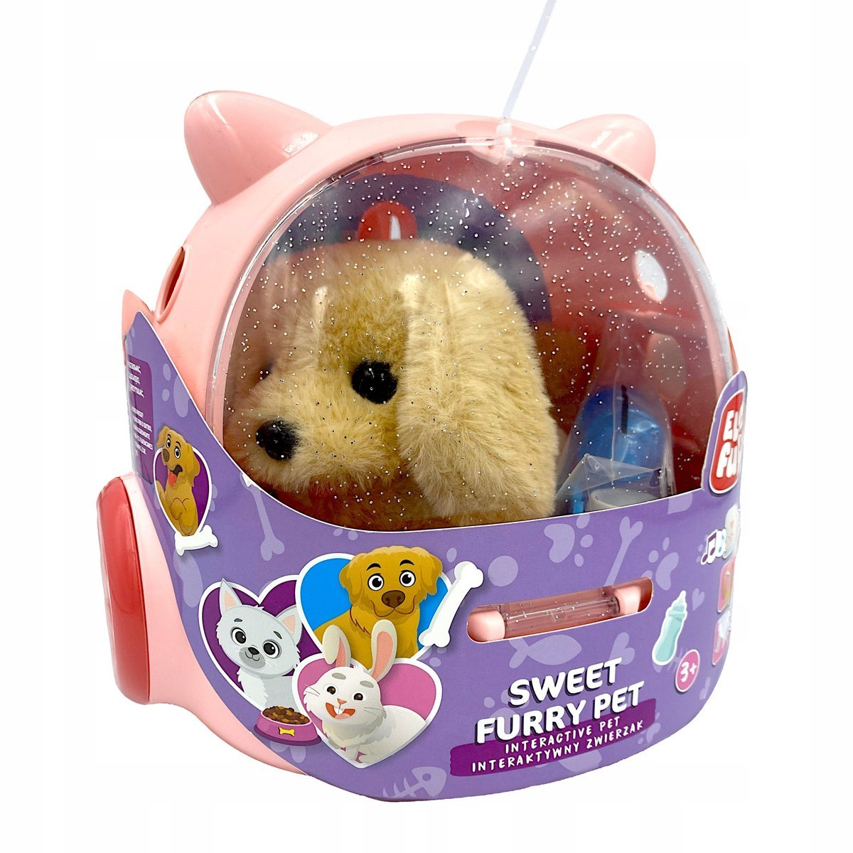 Elefun Sweet Furry Pet Puszysty Interaktywny Zwierzak PIESEK + Akcesoria