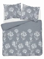 Pościel - Detexpol Pościel flanelowa 220x200 szara kwiaty 4946 B Flanela 2024 - miniaturka - grafika 1