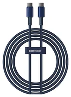 Kable USB - Baseus Tungsten Gold USB-C do USB-C, 100W, 2m niebieski - miniaturka - grafika 1