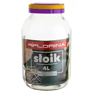 Pojemniki kuchenne - Florina Duży Słoik Na Przetwory I Do Kiszenia Ogórków Szklany Typu Twist Słoik Babci Helenki Mix Kolorów 4 L - miniaturka - grafika 1