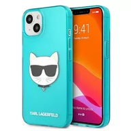 Etui i futerały do telefonów - Karl Lagerfeld Choupette Head - Etui iPhone 13 mini (fluo niebieski) KLHCP13SCHTRB - miniaturka - grafika 1