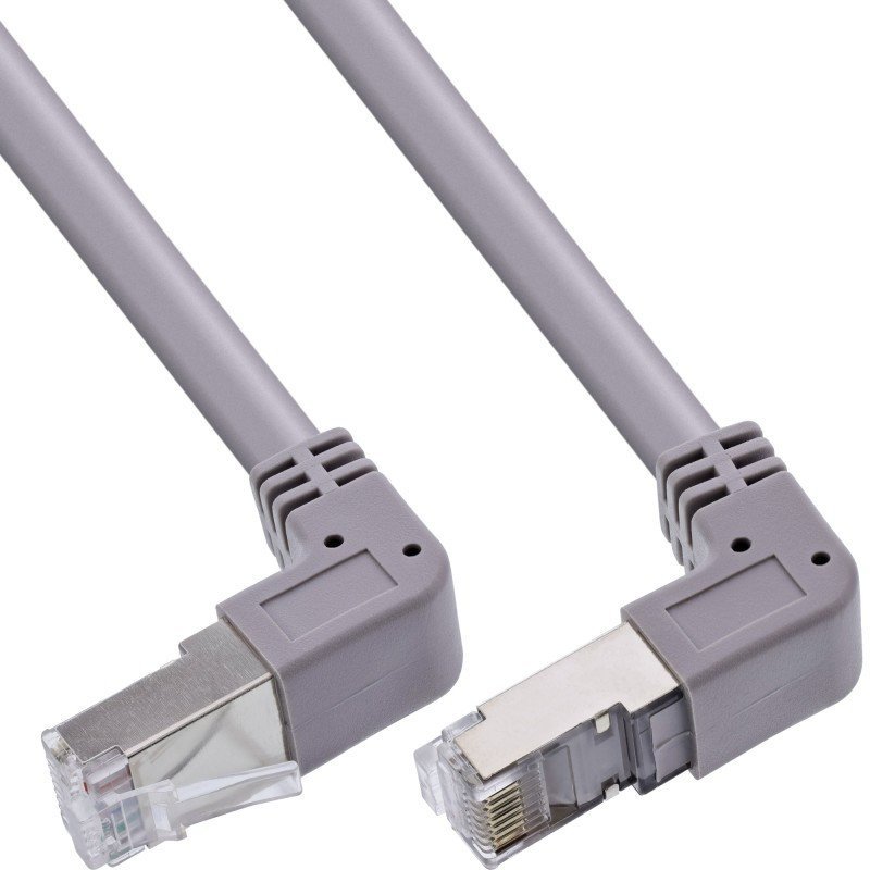 InLine InLine® Patch cable up/down angled, S/FTP PiMf, Cat.6, 250MHz, PVC,grey, 0.46m