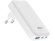 Zasilacze do laptopów - Ładowarka sieciowa ISY IAC-6065 Flat 65W 2xUSB-C USB-A GaN Biały - miniaturka - grafika 1