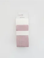 Rajstopy - Reserved - Bawełniane rajstopy w prążki 2 pack - jasnofioletowy - miniaturka - grafika 1