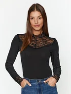Bluzki damskie - YAS Bluzka 26031749 Czarny Regular Fit - miniaturka - grafika 1