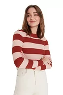Bluzy damskie - Trendyol Damska bluza z dzianiny ECU w paski, Czerwone płytki, M - miniaturka - grafika 1