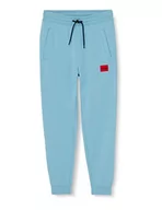Spodenki męskie - HUGO Męskie spodnie do biegania Doak212 z bawełny z czerwoną naszywką z logo, Turquoise/Aqua448, L Szczupły - miniaturka - grafika 1