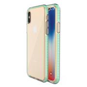 Etui i futerały do telefonów - Spring Case pokrowiec żelowe etui z kolorową ramką do iPhone XS / iPhone X miętowy - miniaturka - grafika 1