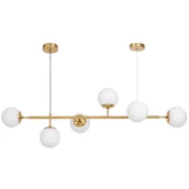 Lampy sufitowe - NOWOCZESNA LAMPA WISZĄCA MOSIĘŻNO-BIAŁA CEREDO W6 - miniaturka - grafika 1