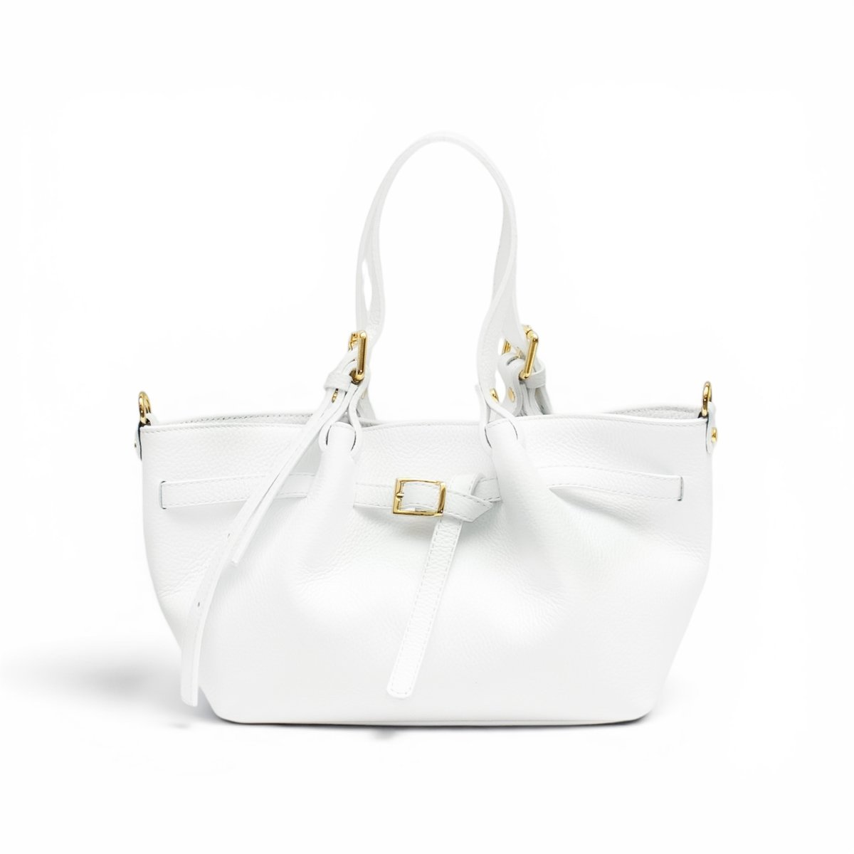 Torebka Skórzana Renata-M Mini Biały Klasyczna Elegancja