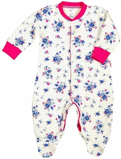PAJAC pajacyk rozpinany KWIATY r 56 KLEKLE - Pajacyki dla niemowląt - miniaturka - grafika 1