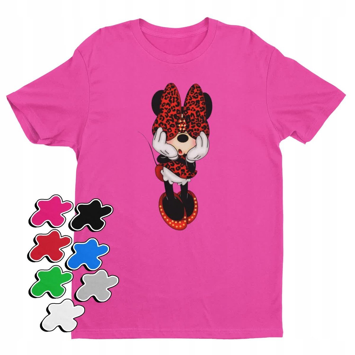 Koszulka T-Shirt Dziecięca Z Nadrukiem Myszka Miki Minnie Różne -L 146-152